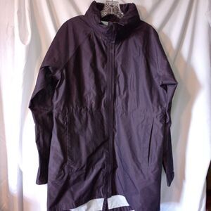 Marmot Celeste Plum Rain Jacket Women's L Hooded Lightweight Outdoor Trenchcoat